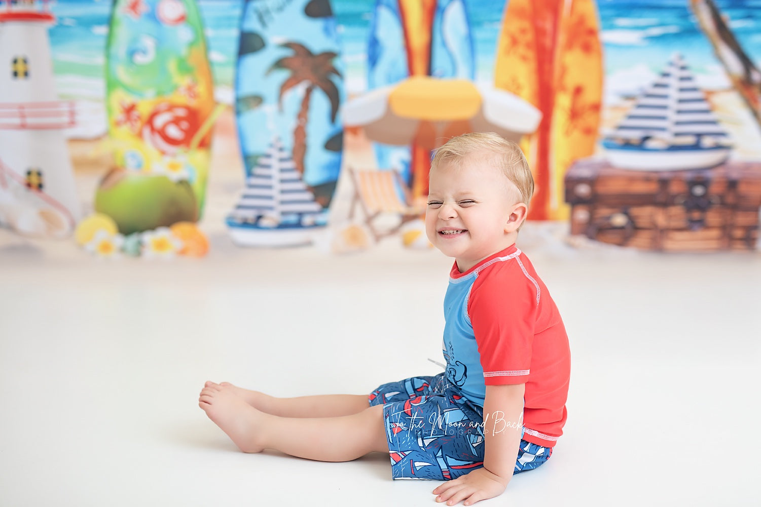 Avezano Summer Beach Surfboard Photography Backdrop-AVEZANO